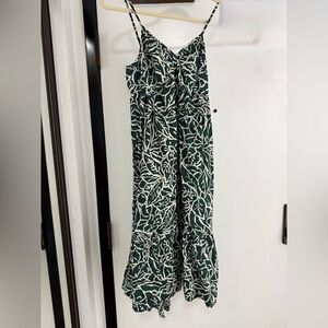 GAP Green and White Floral Jumpsuit
